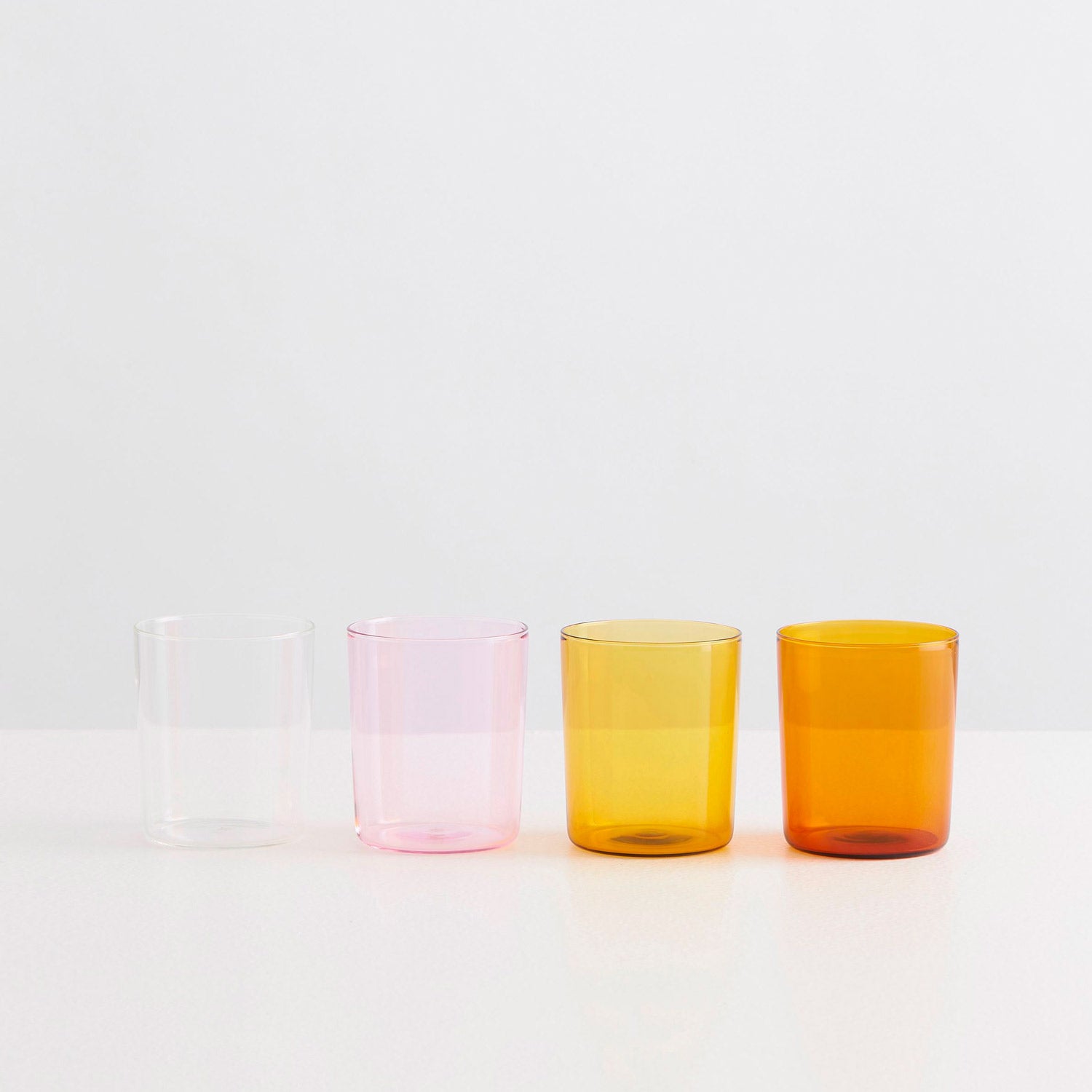 Large Glass Cups - Set of 4 - Summer - Slowdown Studio