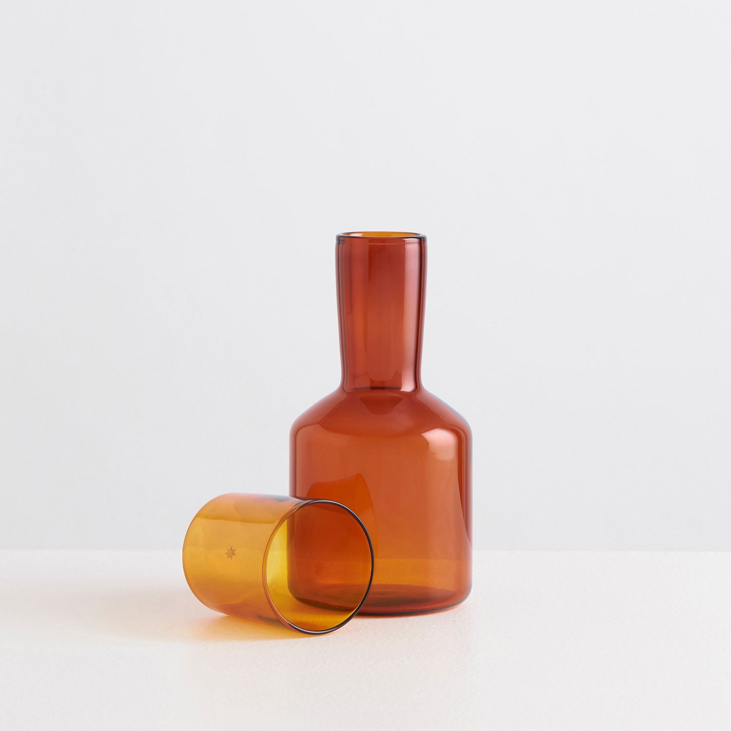 Bedside Carafe &amp; Glass - Amber - Slowdown Studio