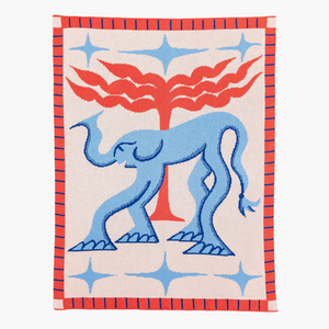 Jellyphant Mini Knit Blanket by Slowdown Studio designed in collaboration with artist Roisin O'Donnell