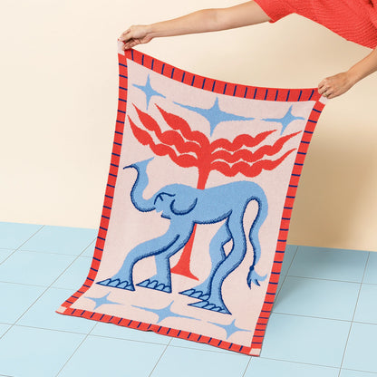 Jellyphant Mini Knit Blanket by Slowdown Studio designed in collaboration with artist Roisin O&