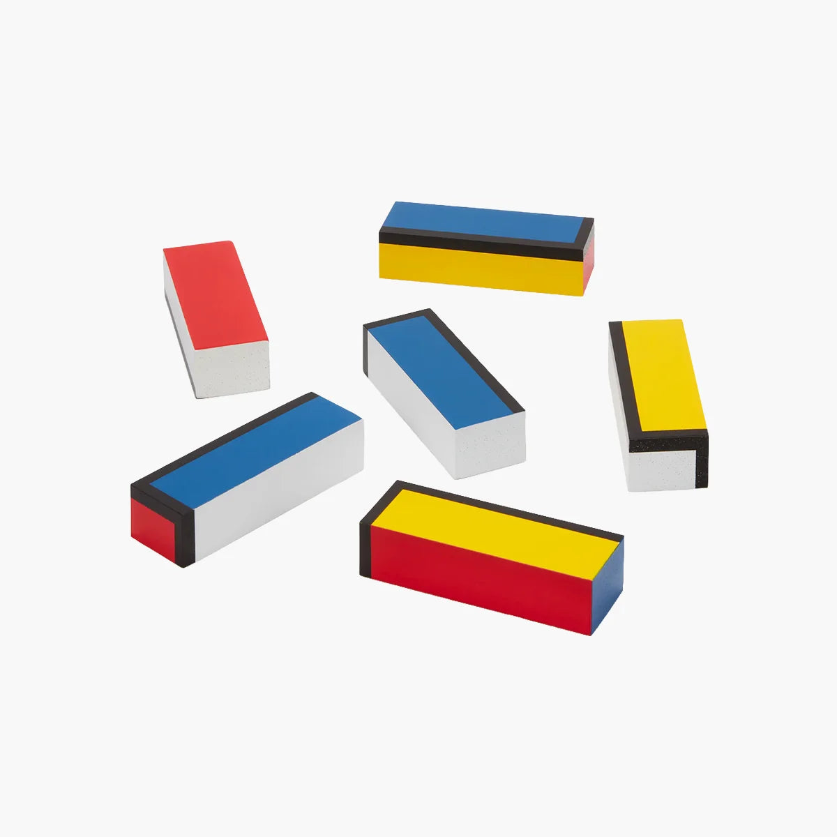Set of colorful rectangular blocks on a white background