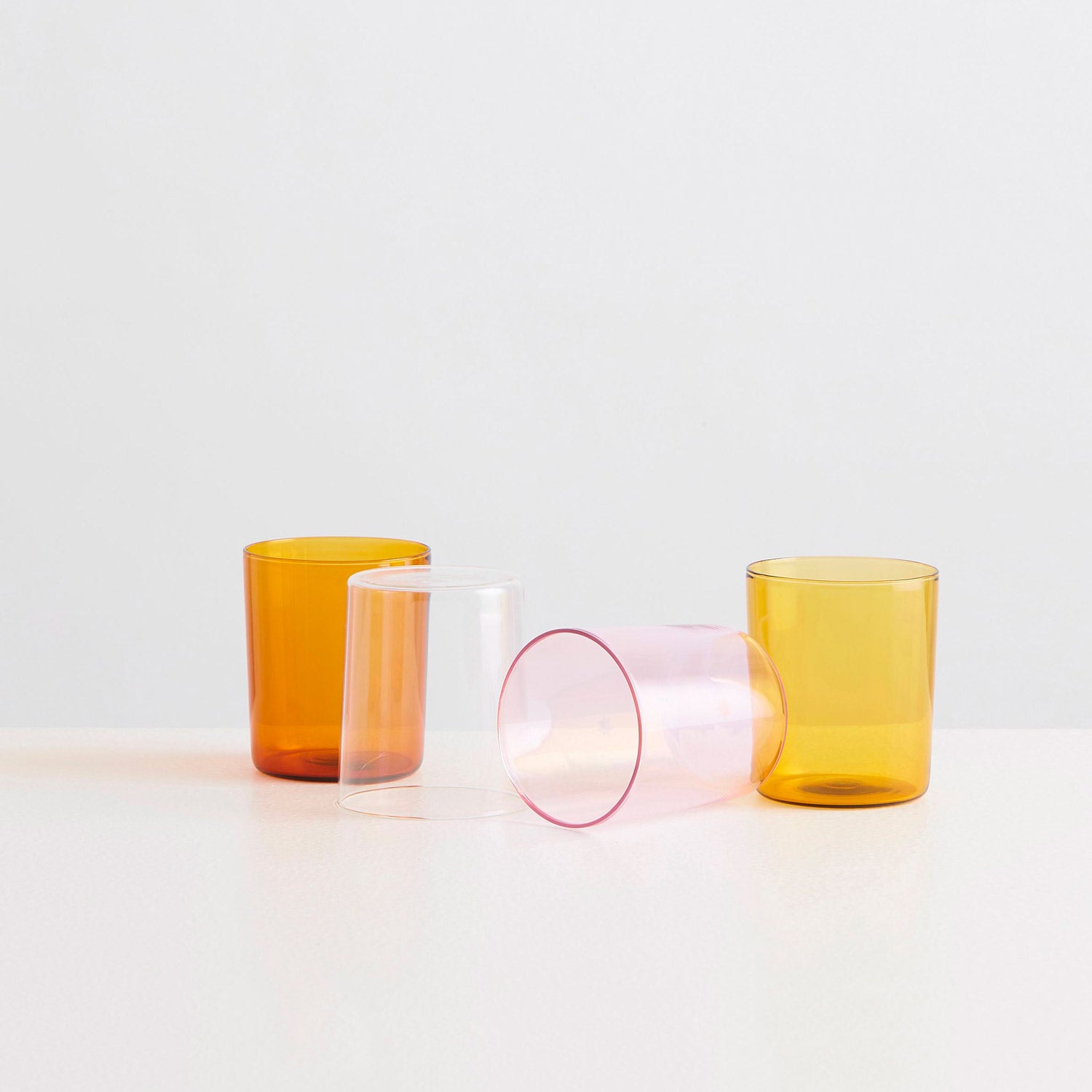 Large Glass Cups - Set of 4 - Summer - Slowdown Studio