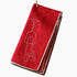 Red napkin with a white wine glass design on a white background
