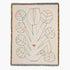 Decorative blanket with abstract leaf pattern on a beige background