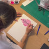 Spanish artist Nina Izycka's art process designing the "Figurines" art print using watercolour painting methods