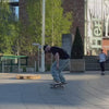 English artist Ryan Bradley showing hobbies he enjoys such as painting and skateboarding